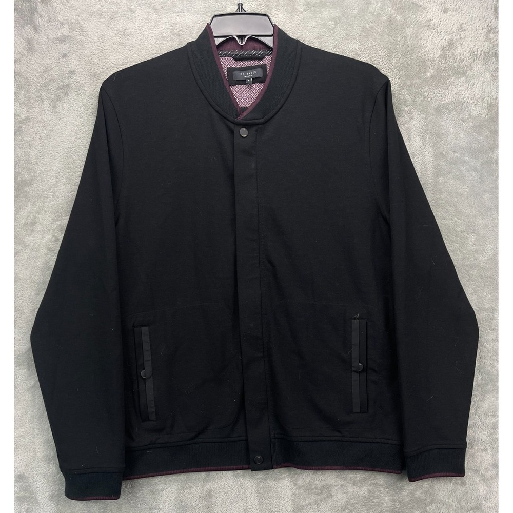 Ted Baker‎ London Women's Jacket US 6 Black Full Zip Knit  Pockets Cuffs